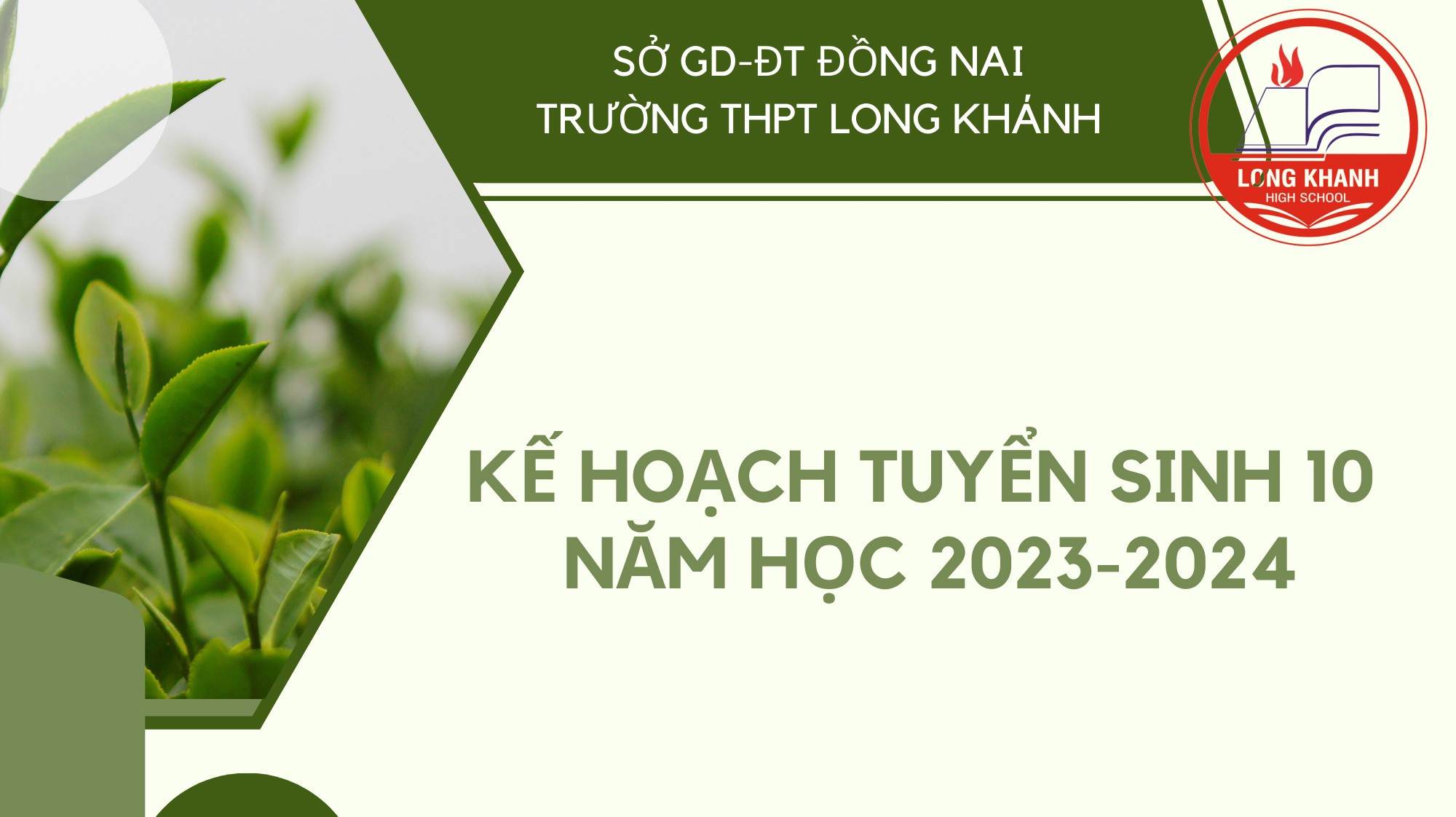 Kế hoạch tuyển sinh vào lớp 10 năm học 2023-2024