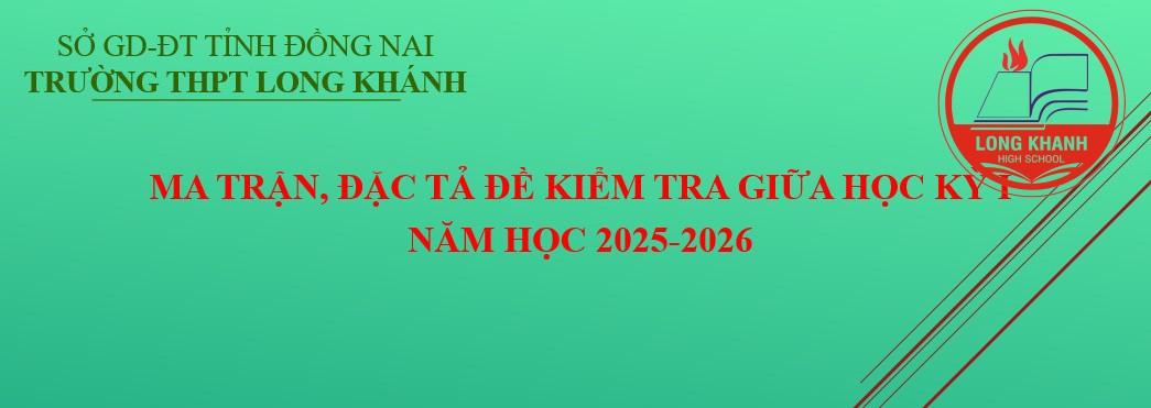 Ma trận, đặc tả đề kiểm tra giữa HKI năm học 2025-2026