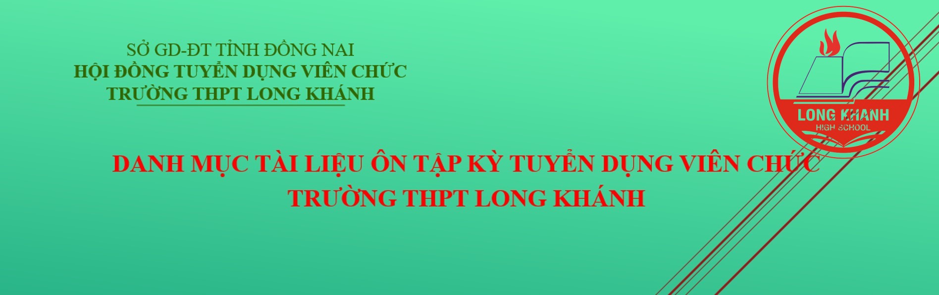 Danh mục tài liệu ôn tập kỳ tuyển dụng viên chức trường THPT Long Khánh.