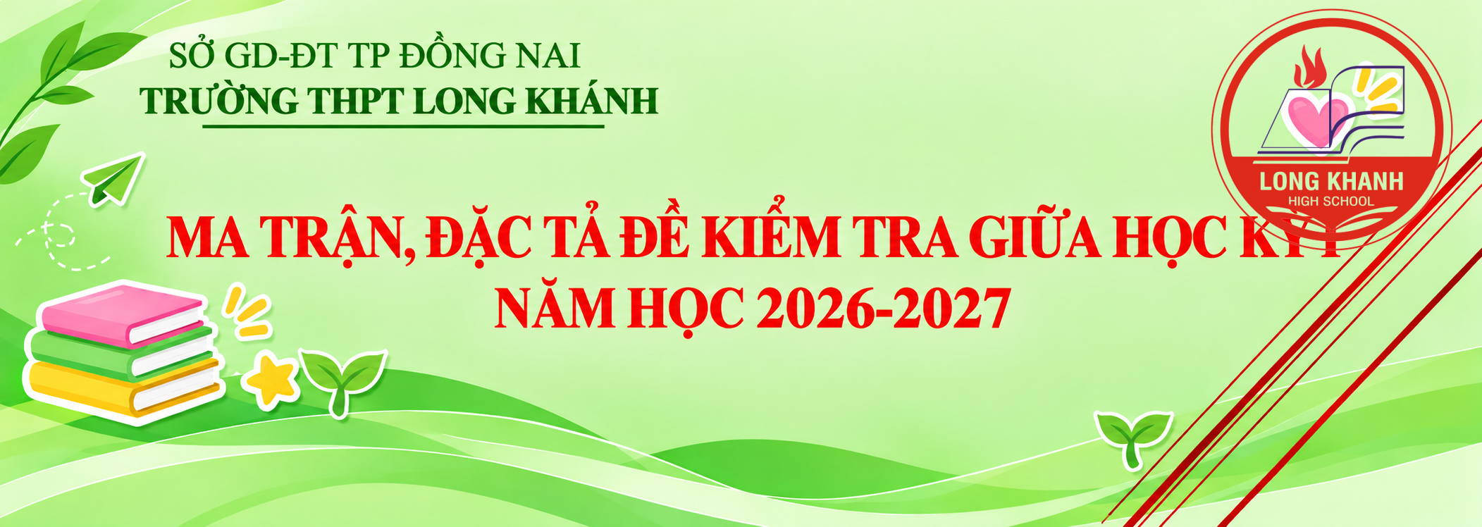 Ma trận, đặc tả đề kiểm tra giữa HKI năm học 2026-2027
